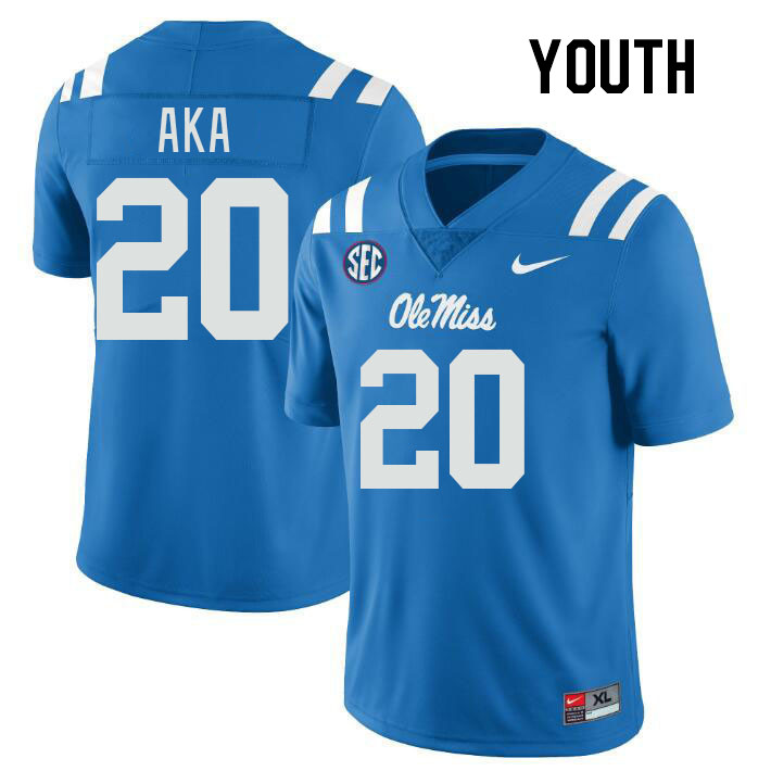 Youth #20 Joshua Aka Ole Miss Rebels College Football Jerseyes Stitched Sale-Powder Blue - Click Image to Close